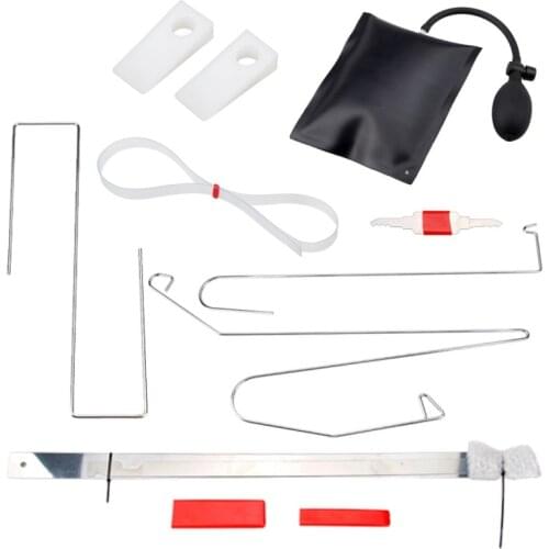 1set Universal Car Door Key Lost Lock Out Emergency Opener Opening Unlock Tool Kit+Air Pump