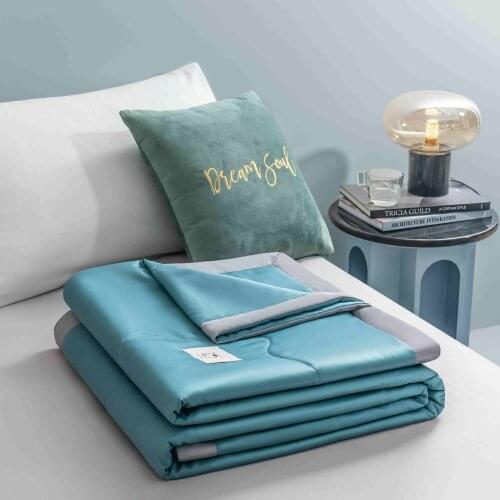 100% Cotton Filling Quilt Queen Size Solid pink Summer Quilt Bedspread Blanket Comforter Bed Cover Quilting simple Home textile