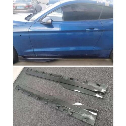 2Pcs/1Set Carbon Fiber Side Skirts Protector Fits For Ford Mustang GT500 2015-2020