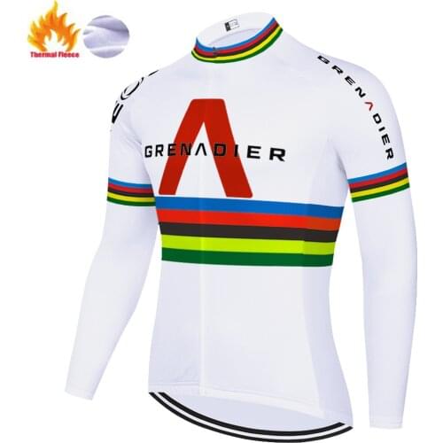 Team grenadier ineos cycling jersey long sleeve Winter Thermal Fleece bike jersey men racing bike Bicycle Clothes