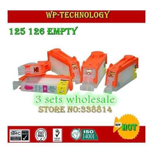 [ 3 sets Wholesale] Empty Refill cartridge suit for PGI125 CLI126 ,suit for Canon iP4810 MG5210 6110 6510 iX6550 MX885 ,5 color