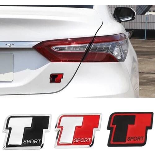 3D Car Sticker T Sport Stickers Emblem Badge Rear Trunk Decals for Toyota RAV4 Corolla Yaris Vios Camry Prado Tundra Venza Auris