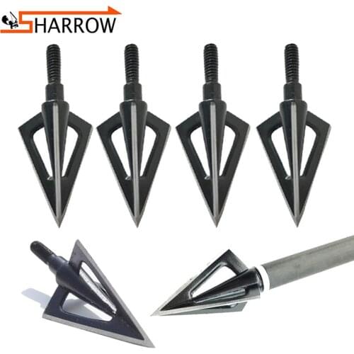 5/10/20pcs Hunting 3 Blades Arrowhead Steel 100grain Broadheads Arrow Tip Point Archery Shooting Training Fixed Blade Arrow Head