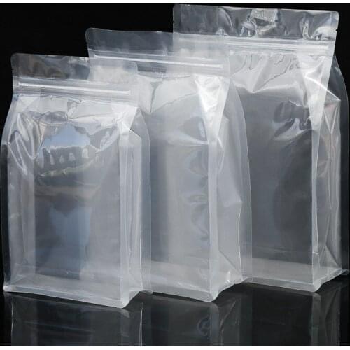 50pcs Transparent octagonal self-sealing packaging bags Eight-sided sealing food bag Tea dog food bag