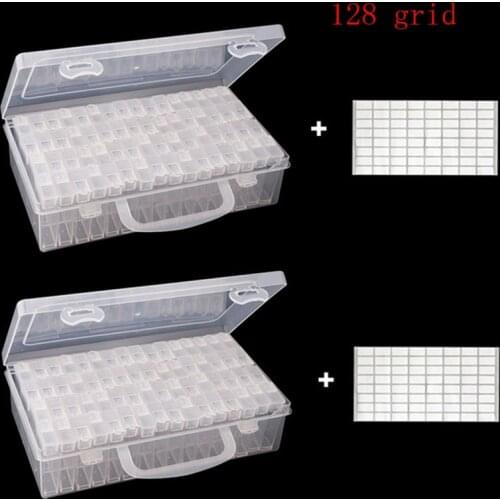 Diamond Painting Tools Accessories Beads Container Rhinestone Diamond Embroidery Stone Storage 64/128/192 grid Convenience Box