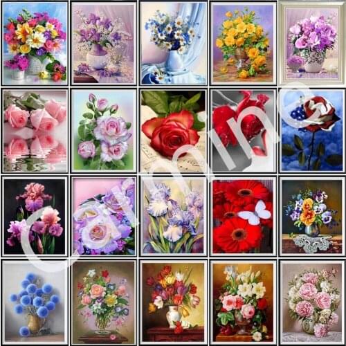 DIY 5D Diamond Painting Flower Cross Stitch Embroidery Mosaic Picture Full Round&Square Drill Home Decoration Christmas Gift