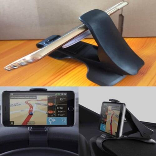 Car GPS Navigation Dashboard Phone Holder for Universal Mobile Phone Clip Fold Black