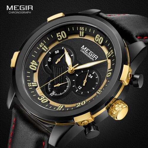 MEGIR Chronograph Men Sport Watch Relogio Masculino Fashion Army Military Quartz Wrist Watches Clock Men Male Wristwatch 2067