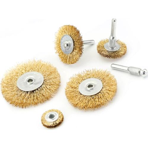 Drill Steel Wire Wheel Brushes Kit for Wood Grinding Metal Deburring 5 in 1