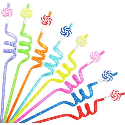 Eco Friendly Reusable Drinking Straw Smoothies Cocktails Decor Bar Accessories Straws Colorful Disposable Plastic Curved Straws