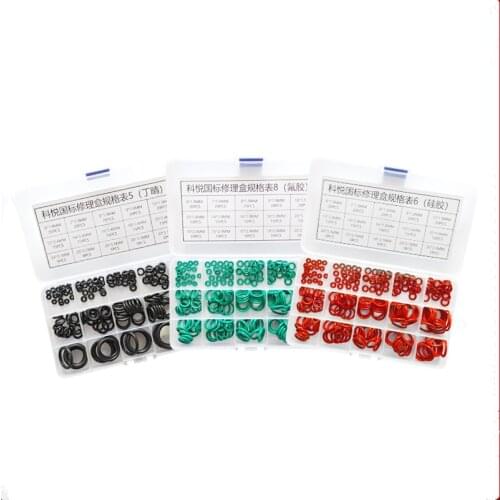 225pcs O-Ring Kit Silicone Red/ White Gasket Kits 15 Different Sizes Red/ White Silicon O Ring Seal Kit