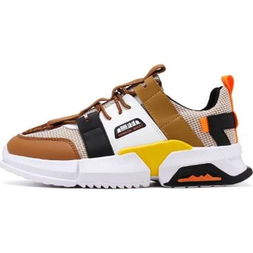 New mens casual shoes autumn and winter outdoor walking shoes sneakers fashion patchwork mesh slip wear shoes laces