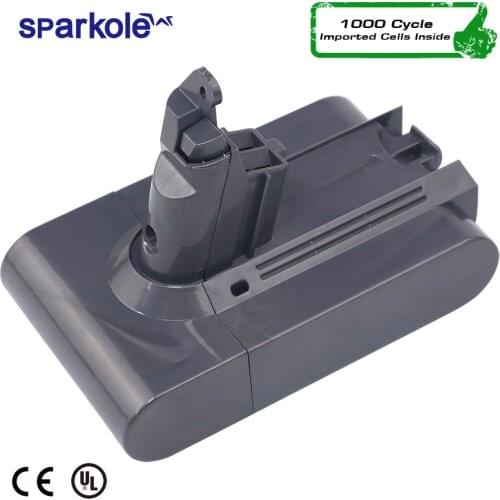 Sparkole 21.6V 2.2Ah/3000mAh Li-ion Battery for Dyson V6 DC58 DC59 DC61 DC62 Animal DC72 DC74 V7 V8