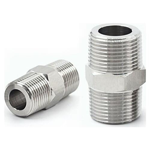 M8 M10 M12 M14 M16 M18 M20 M22 Thread 304 Stainless Steel Hex Nipple High Pressure Resistant Pipe Fitting Connector