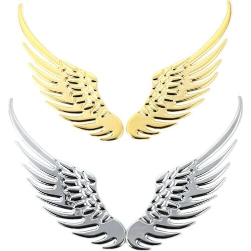 3D Metal Angel Wing Car Stickers Angel Hawk Wings Emblem Badge Decal for BMW Audi Honda Opel Lada Toyota Chevrolet Hyundai Jeep