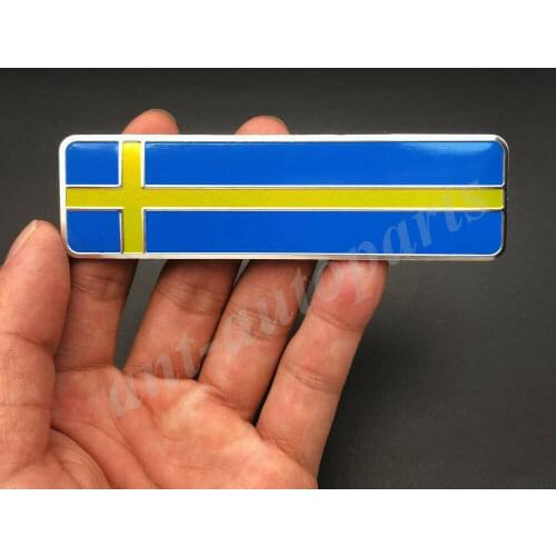 Metal Sweden Flag Car Emblem Badge Gift Saab Motorcycle Sticker Fairing