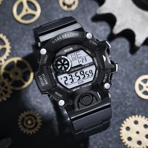 Cool Luminous Men Sport Watch High-end Silicone Strap Military Wrist Watch Led Calendar Waterproof Digital Watch reloj de hombre