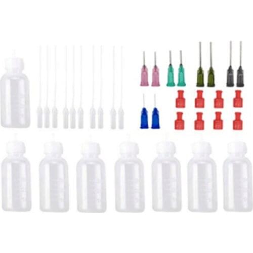 28Pcs/Set Dispensing Needle Kits Blunt Tip Syringe Dropper Plastic Liquid Squeeze Bottle For Refilling Welding Glue Applicator