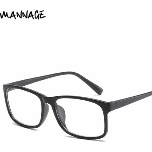 Classic Male Square Eyeglasses Frame Clear Lens Fashion Women Decorative Optical Glasses