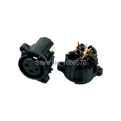 Wholesale 100 pcs XLR female Chassis 3 Pin PCB Socket Panel Connector-202C