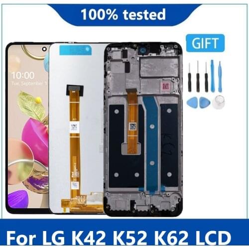 Original Display For 6.6"LG K42 K52 K62 LCD Display Touch Screen Digitizer Panel Assembly With Frame Replacement Parts For K42