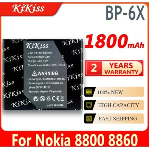 Original KiKiss 1800mAh BP-6X Li-ion Phone Battery for Nokia 8800 8860 8800 Sirocco N73i