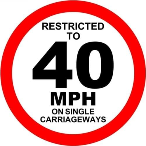 Warning Car Sticker Reflective Restricted To 40 Mph PVC Decal Automobile Motorcycles Accessories Decoration,11cm*11cm