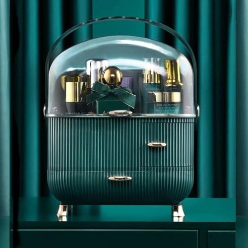 Transparent Cosmetic Storage Box Makeup Drawer Organizer Jewelry Nail Polish Make Up Container Desktop Beauty Storage Case