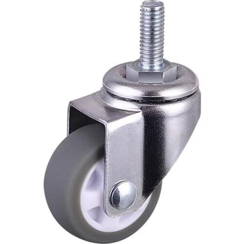 5 Pcs/Lot Casters 1 Inch Gray Tpe Screw Caster, M6cm Tooth, Silent Wheel, Diameter: 25mm Household Universal Wheel