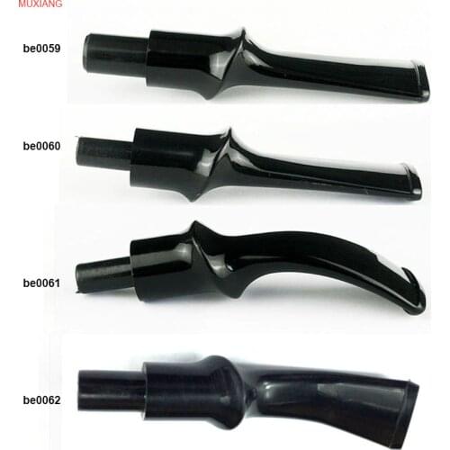 RU- MUXIANG 4 Pcs/lot Smoking Pipe Bent & Straight Mouthpiece Briar & Rosewood Men Tobacco Pipe Acrylic Mouthpiece be0059-be0062
