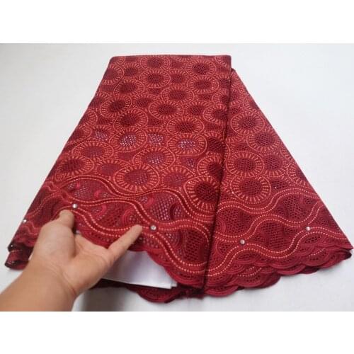 Swiss voile laces in Switzerland high quality wine embroidery stones African polish dry baby cotton lace fabric for Nigerian man