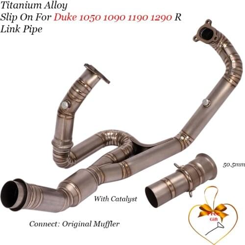 Slip On For Duke 1050 1090 Super Duke 1190 1290 R Titanium Alloy Motorcycle Exhaust Front Tube Half Pipe Catalyst Connection