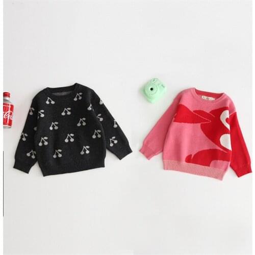 Baby Sweater Newborn Autumn Winter Baby Girls Sweaters Cotton Cherry Boys Sweater Infant Toddler Baby Cardigan For Girls Clothes