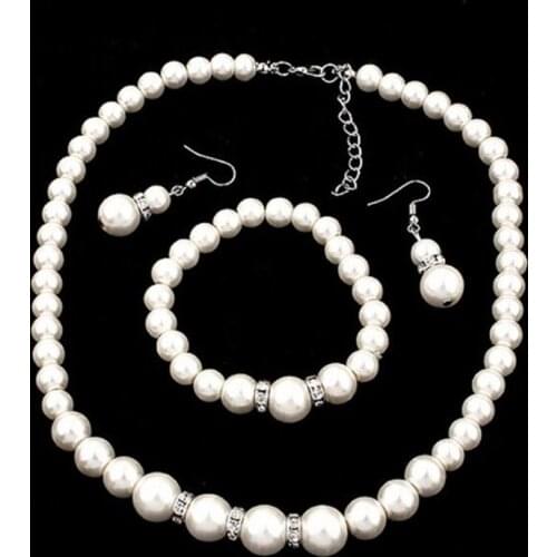 Gorgeous Classic Wedding Pearl Necklaces Set Jewelry for Wedding