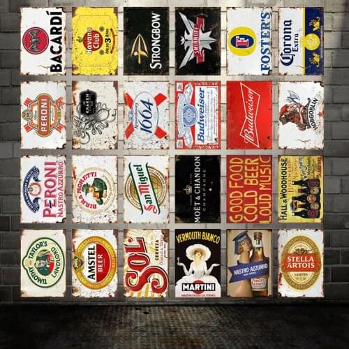 [ WellCraft ] Stella Artois Fosters Beer Metal Signs Posters Vintage Wall Painting Custom Pub Decor WX-8