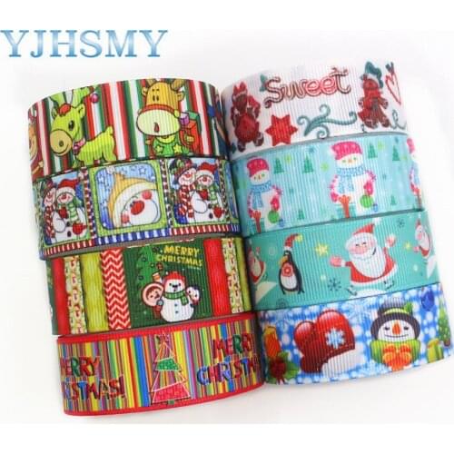 YJHSMY I-19713-2,22mm,10yards Christmas series Cartoon grosgrain ribbons,bow cap accessories and decorations,DIY materials
