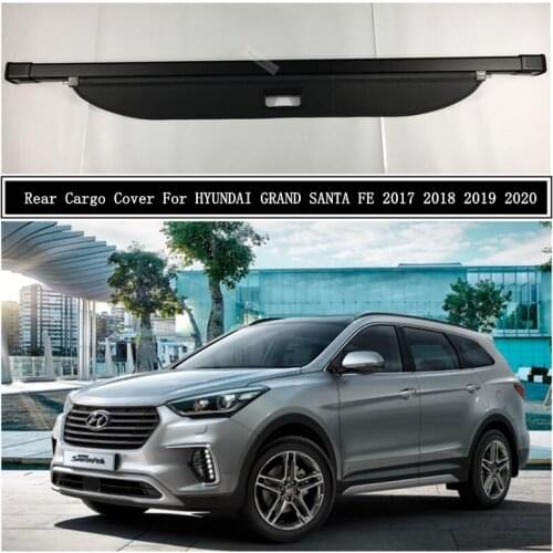 Rear Cargo Cover For HYUNDAI GRAND SANTA FE 2017 2018 2019 2020 Partition Curtain Screen Shade Trunk Security Shield Accessories