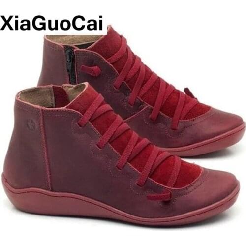 Women Shoes Spring Autumn Female Ankle Boots Big Size Casual Breathable Fashion Ladies Short Boot High Top Retro Female Footwear