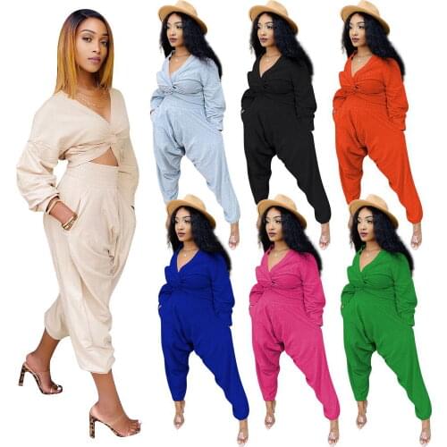 Echoine Women Can be worn on both sides Bowknot Set Crop Top Haren Pants Matching Sporty Tracksuit Fitness Two Piece Set Outfit