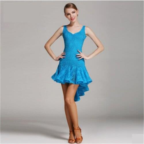 Latin Dance Dress For Women Black Sleeveless Professional Sumba Dancing Skirt Adult Cheap Stage Rumba Latin Dresses