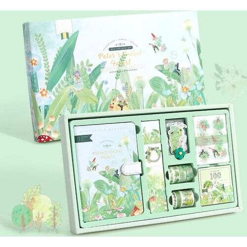 Fairy Tale Style Portable Traveler Journal Magnetic Buckle Notebook Stationery Set Gift Journal Clips Stickers For School