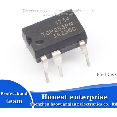 10PCS New original TOP253PN TOP253P DIP-7 straight plug 7-pin power management chip IC