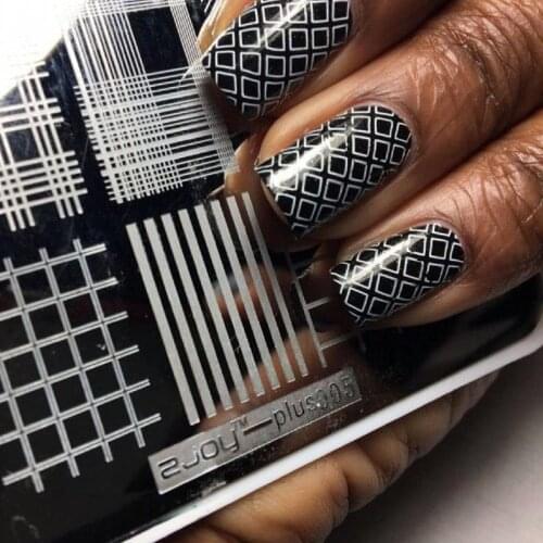 1pc Nail Stamping Plates 9.5*14.5CM Flower Sea and Geometric line circle series Stamping Template Nail manicure Stamp for nails