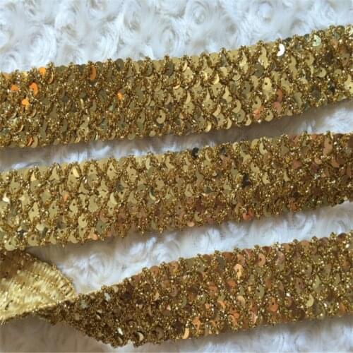 10Meters Gold, Silver Sequins Lace Trim Lace Ribbon Accessory Decoration Handmade Material 3.5cm LC0127