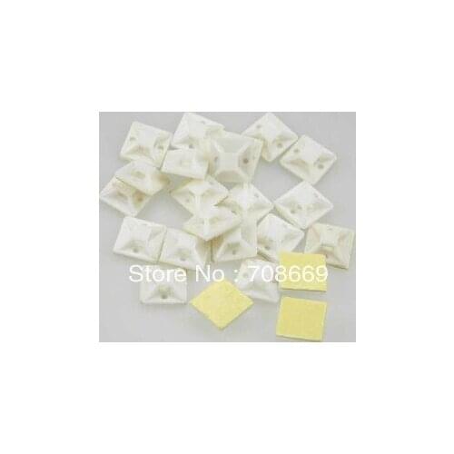 100pcs 25 x 25 mm Square Self-Adhesive Cable Tie Mount Base