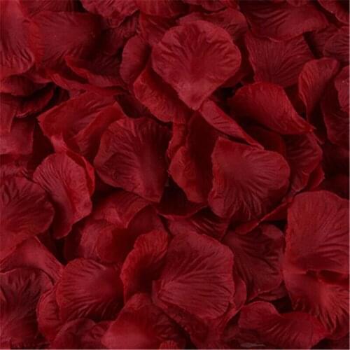 2000pcs/Lot Deep Red Silk Rose Petals Artificial Flower For Wedding Table Decorations Event Party Supplies Petals