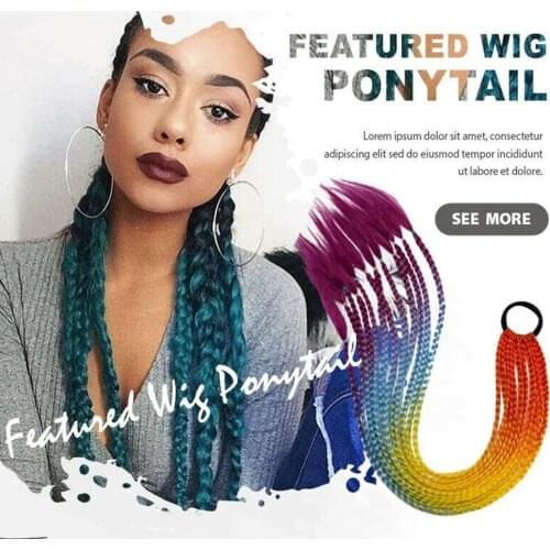 2021 new style ladies woven motorcycle helmet colored pigtails double twisted woven ponytail helmet braids decoration