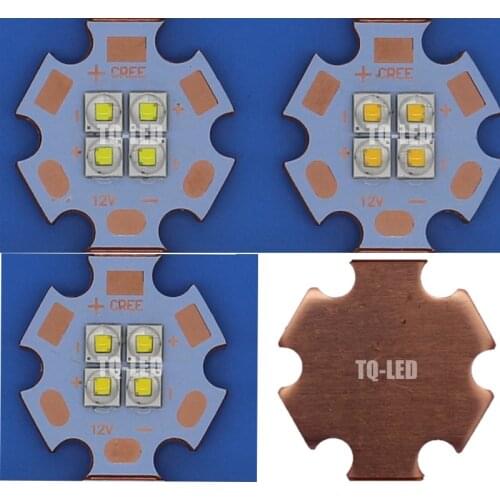 2x 3V/ 6V/12V Cree XPE2 XP-E2 4Chips 12w LED Emitter on 20mm Copper PCB