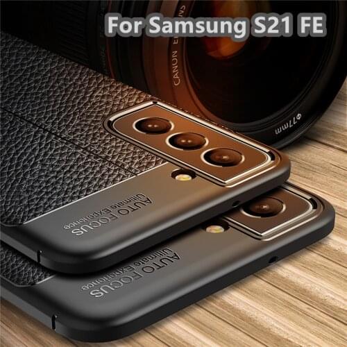 For Cover Samsung Galaxy S21 FE Case TPU Bumper Leather For Fundas Samsung M21 A11 A21S A31 A41 A51 A71 A52 A72 S20 S21 FE Cover