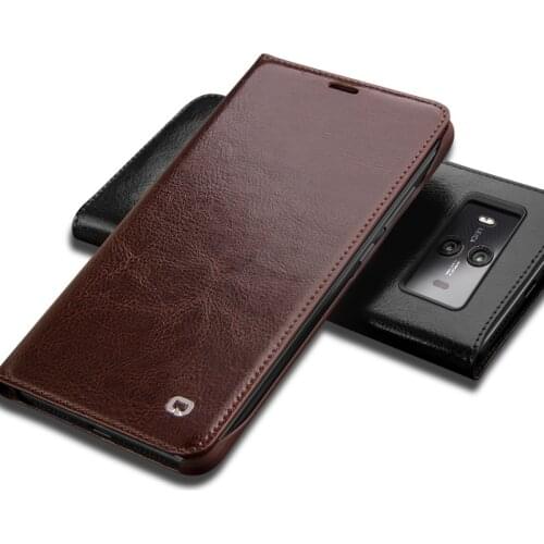QIALINO Business Style Genuine Leather Phone Case for Huawei Mate 10 Ultra Slim Flip Cover for Mate 10 Pro for 5.9/6.0 inches